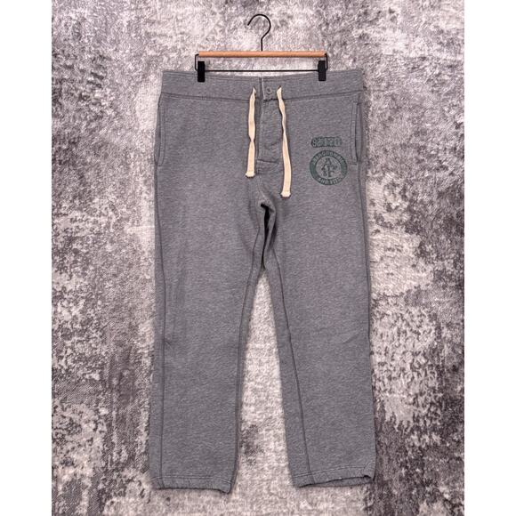 Vintage Abercrombie & Fitch Sweatpants Large Mens Heather Gray Varsity Y2K - Picture 1 of 10